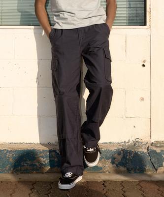 MAGOODGAN Farburn 4411 Satin Cotton Wide Fit Navy Cargo Pants