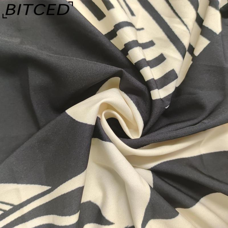 BITCED Damen Frühjahrskollektion: Eleganter Homewear-Stil Bedrucktes Langarm-Oberteil und Hose Lässiges Mode-Set