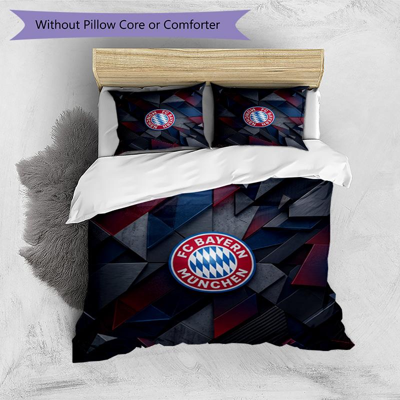 Set Lenzuola 3 Pezzi con Stampa Modello Bayern Monaco Morbido Delicato sulla Pelle Lavabile Copripiumino e Federe Set Tutte le Stagioni Camera da Letto