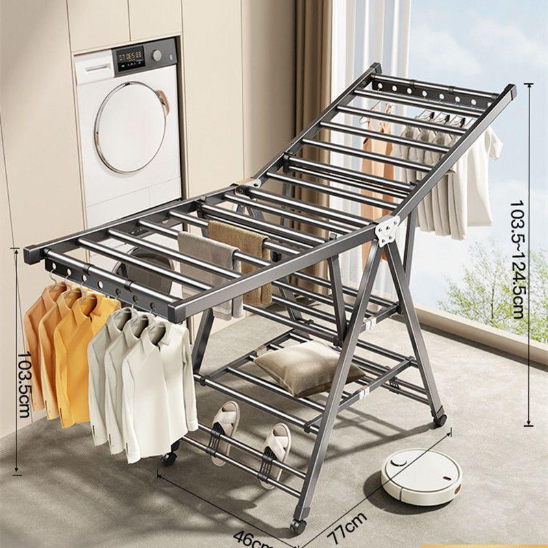 Indoor Foldable Clothes Drying Rack: Floor-Standing Design for Home, Balcony, Bedroom, Baby Clothes and Quilts