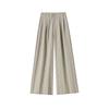 Pantaloni larghi a righe da donna comodi con tessuto misto lana per un look casual primaverile