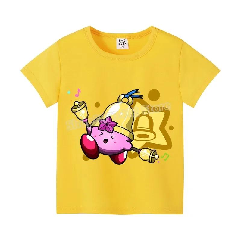 Star Kirbys Summer Short Sleeve Kid Cute T-shirt Colorful Tops Baby Cartoon Fashion Tee Kawaii Game Boy Girl Casual Clothes Gift