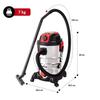 Industrial Vacuum Cleaner wet and dry Lehmann Force - 1500 W - 30 L - Electric Tool socket 2000 W, HEPA blow function