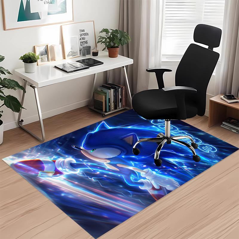 Custom Name Sonic Printed Carpet Rug For Office Chair Living Room Bedroom Kitchen Room Decor Gifts