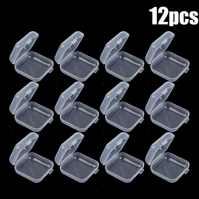 24/6PCS Plastic Storage Box Square Transparent Organizer for Necklace Earrings Rings Jewelry Packaging Boxes Storager Container