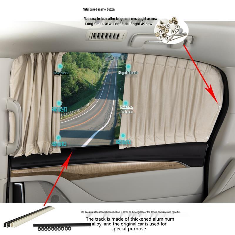 BAIC Weiwang 306 Suede Car Curtains with Eco-Friendly Aluminum Alloy Track for Sun Protection