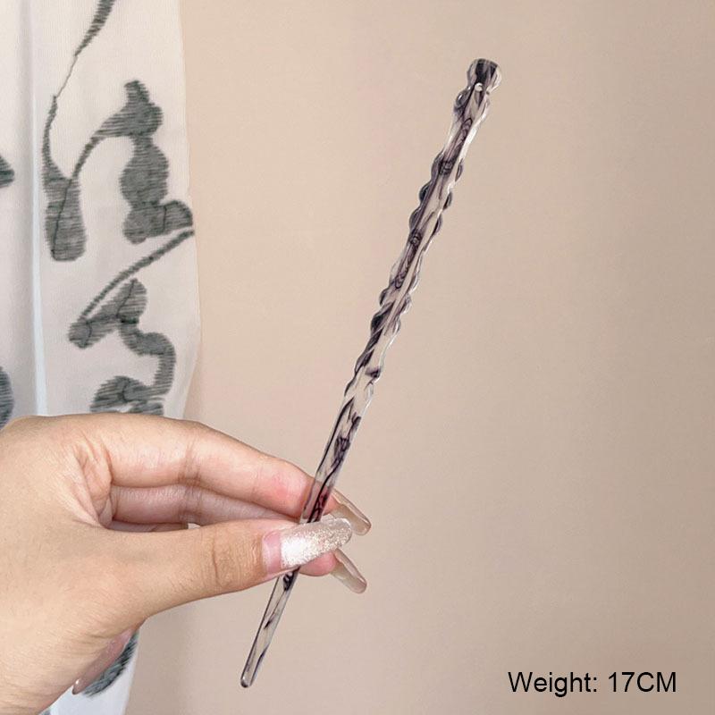 Chinesischer Stil Schwarzer Acetat-Harz-Haarstab für Damen Einfache Haarspangen Haarspange Stift Kopfschmuck Tuschemalerei Haaraccessoires