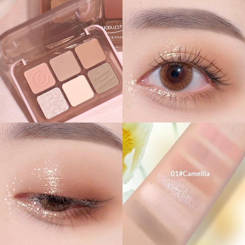 Mirage Butterfly Shadow Six-color Eyeshadow Disc Clear and Versatile Low Saturation Matte Nude Fine Flash Novice Eyeshadow Disc