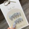 Get That Chic Look With Haze Blue Snowflake False Nails Xsl Options Size