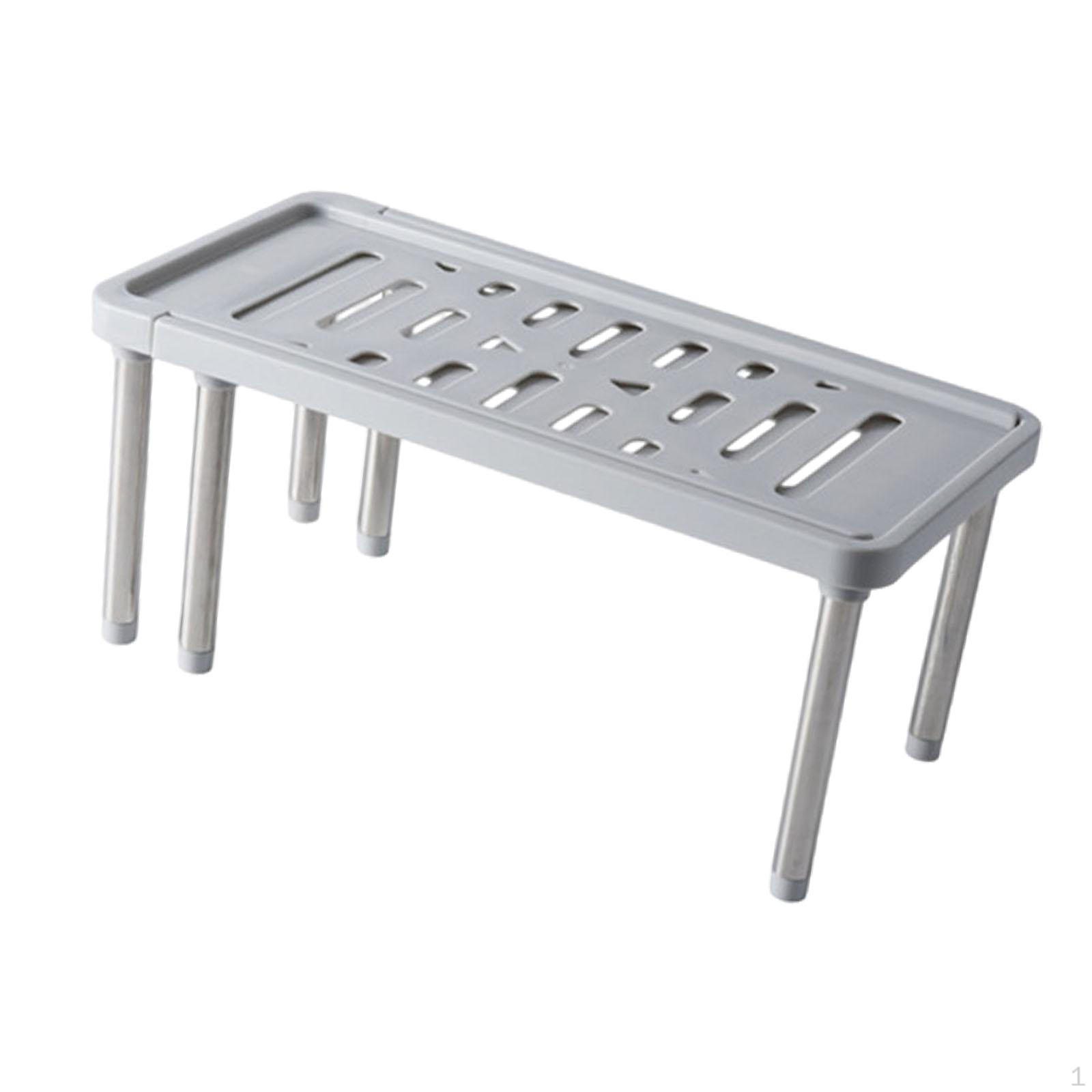 

Регулируемая полка-органайзер для кухонного шкафа для организации кладовой серый