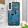 Retro Oil Painting Van-Gogh Flower Art Cat Phone Case for Samsung Galaxy S25 S24 S23 Ultra S22 Plus S21 FE 5G Clear Cover Fundas