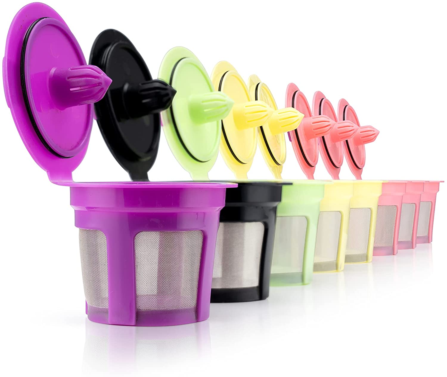 

[i Cafilas] [JDK01] 9 шт., аксессуары для многоразовых чашек Week для фильтра Keurig K Mini Plus K Pods 2,0 и 1,0 Brewer, поддержка красочных капсул для посудомоечной машины 9 PCS (Different Color)