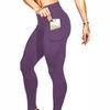 High-Waisted Yoga Leggings With Side Phone Pocket Running Workout Fitness Women