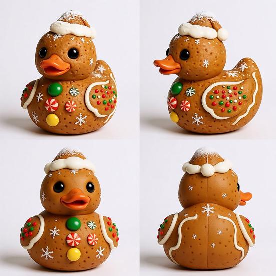 1/3Pcs Duck Ornament Handmade Texture Festive Christmas Decoration with Gift Bowknot Crutch Decor Xmas
