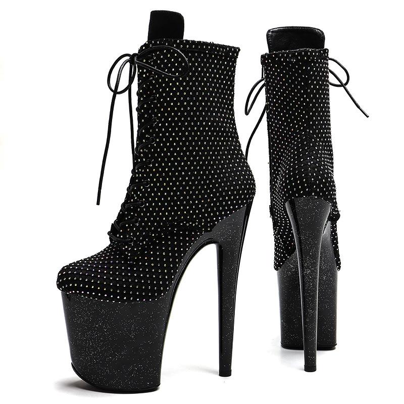 

20 см Сексуальная женская обувь Туфли для pole dance Туфли-лодочки Вечеринка Клуб Платформа Туфли на высоком каблуке Модель Сапоги Обувь 34 чёрный