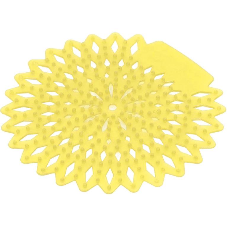10Pcs Splash Proof Urinal Screens Deodorizer, EVA Long Lasting Odor Removal Urinal Mat Urinal Splash Proof Mat for Toilet Bathroom (Lemon)