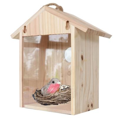 Vogelhaus, Vogelhäuschen, hängender Nistkasten aus Holz, Fensterkäfig für den Außenbereich, mit Saugnäpfen