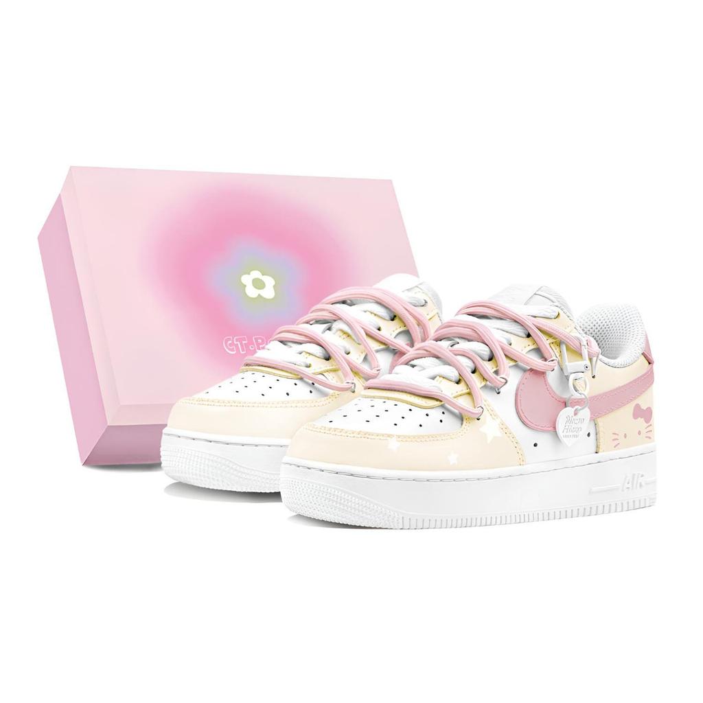 Nike Air Force 1 Air Force 1 Low Top Skateboard Shoes Women's Yellow Pink DH2920-111(Team1655-S-BOX)