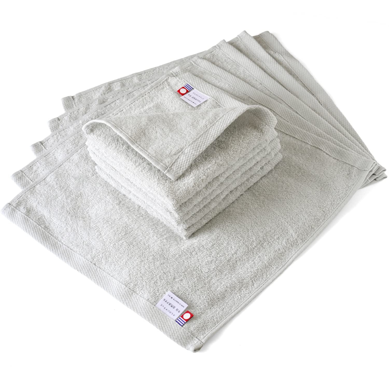 

Facial Hand Imabari Certified Natural Made in Suitable for Indoor Drying of [oruta] Towels, Towels, 10-Piece Set, Japan, Thin, Absorbent, серый