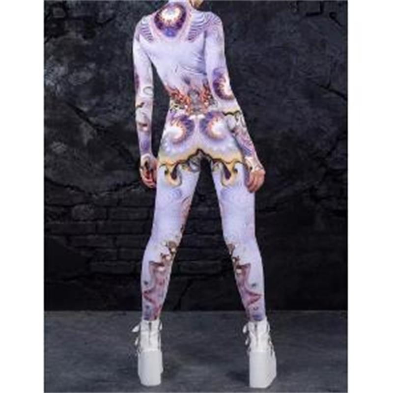 Cosplay Costume Female Woman Sexy Suit Color Element Blue Muscle Halloween Bodysuit Adults High-waisted Sports Jumpsuit
