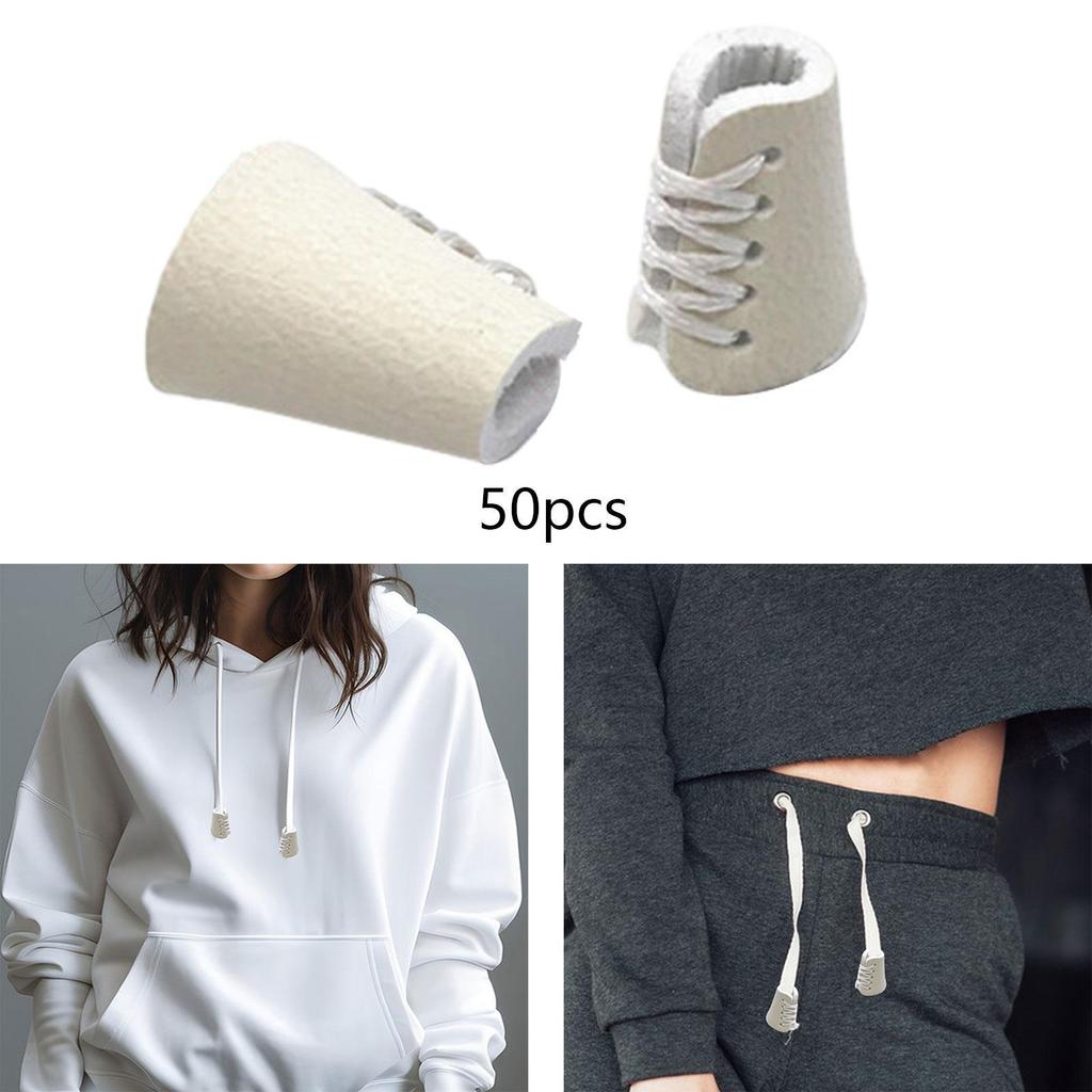 50 Pieces PU Cord Ends, Drawstring Easy To Use Jewelry Accessories, Handmade for Hat,