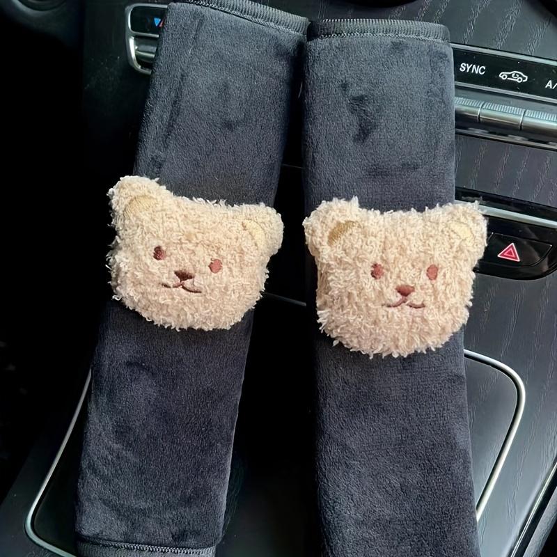 2pcs Car Styling Seat Belt Cover Shoulder Strap Harness Cushion Cartoon Bear Seatbelt Shoulder Pad Protector for Children/ Kids