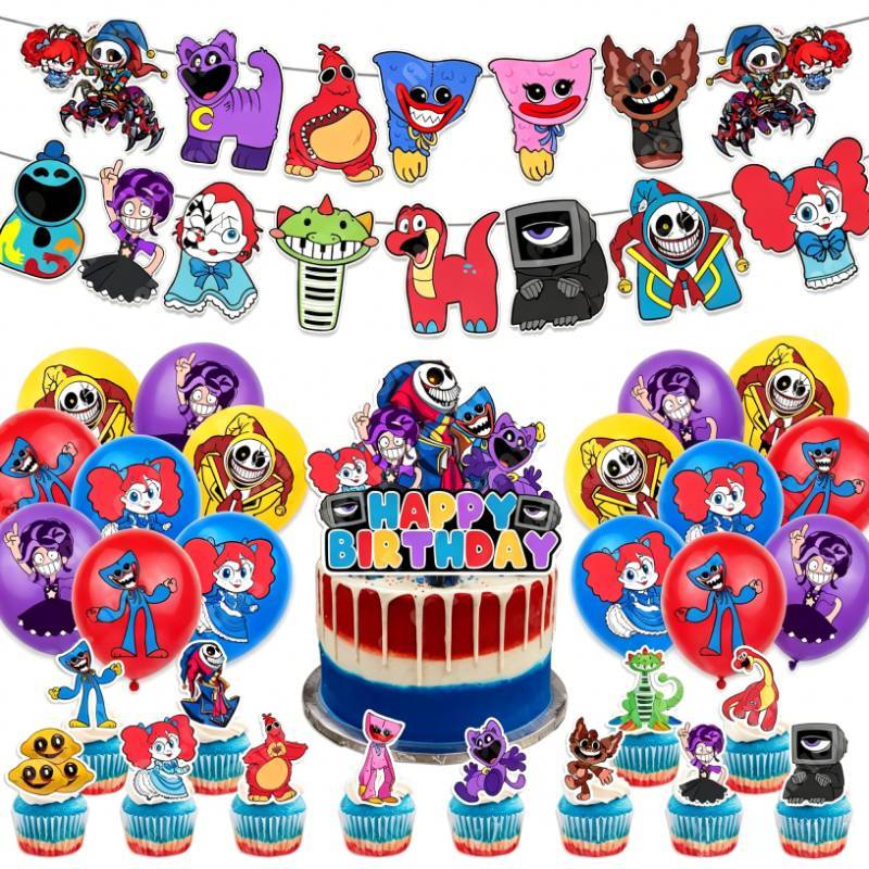 Poppy Playtime Birthday Party Decoration Set With Balloons For Celebrations