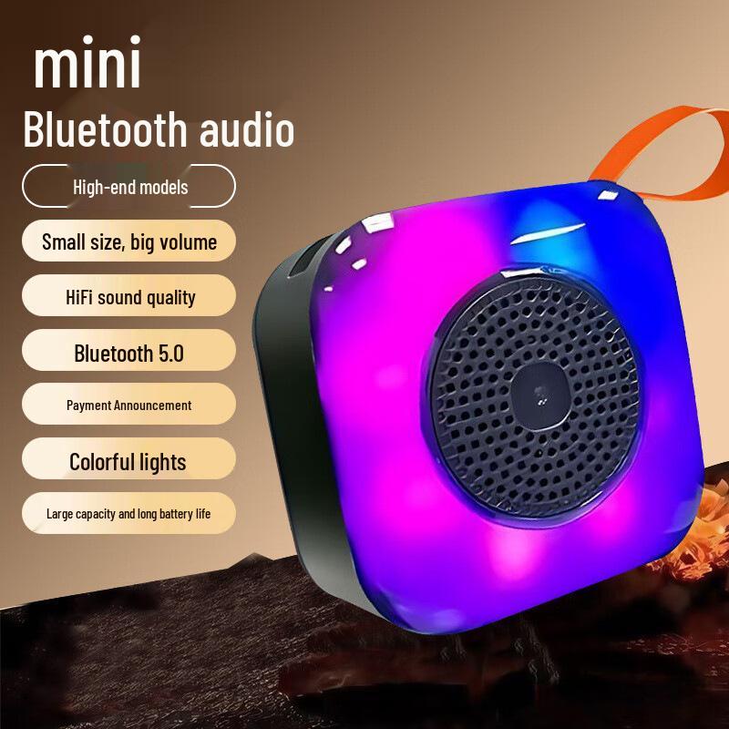 X16 Compact Bluetooth Speaker with Seven-Color Light and Card Slot for Outdoors