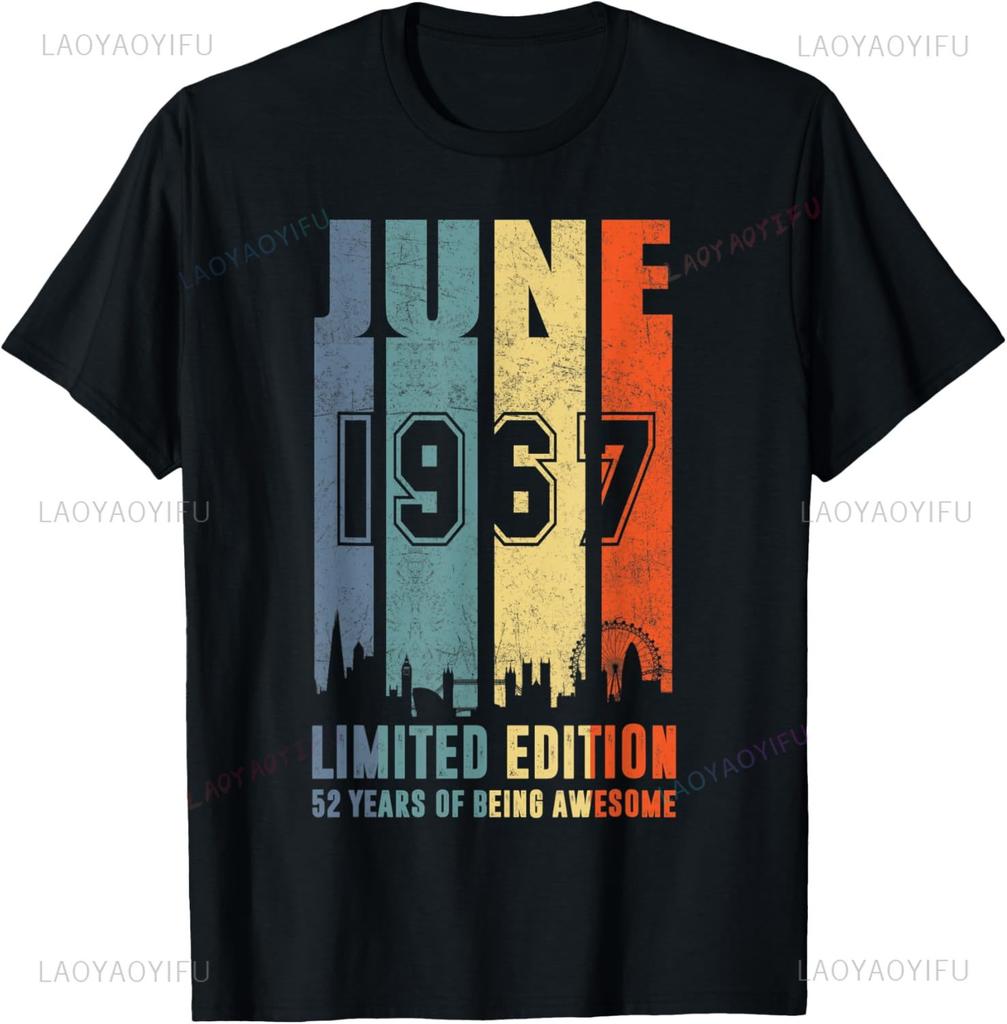 Vintage 1967 58 år gammal Män Kvinnor 58:e födelsedagspresenter T-shirt Casua Personliga kläder Grafiska t-shirts Ropa Hombre