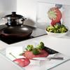 Glass Kitchen Cutting Boards With Fruit Graphics In a Row 2X40X52 Cm