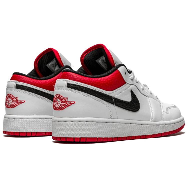 Air Jordan 1 Low 'Weiß University Rot' (Unisex) Weiße / University Red / Schwarze Vintage Basketballschuhe 553558 118