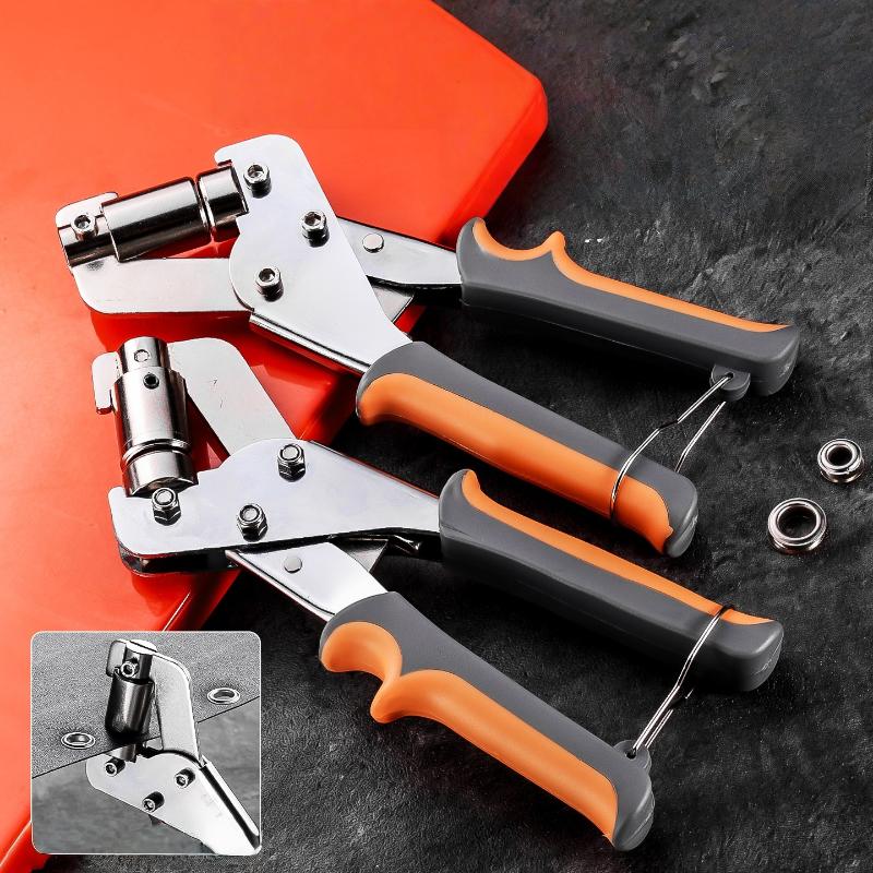 1 Set Draagbare Handpers Metaal Oogje Gatpons Tang Voor Leer Canvas Kleding Diy Zeildoek Ring 10mm Oogje Tangen Kit Gereedschappen