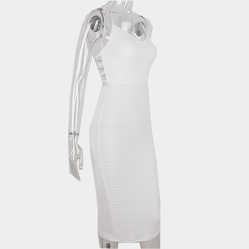 Elegantní Dlouhé Šaty bez Rukávů Y2K Léto Odhalená Záda Slim Hluboký Výstřih Dámské Šaty Módní Jednobarevné Pletené Streetwear Klubové Župan