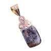 Pierre Pietersite Naturelle Argent Sterling Massif 925 Bicolore Pendentif 1.50" g0P92