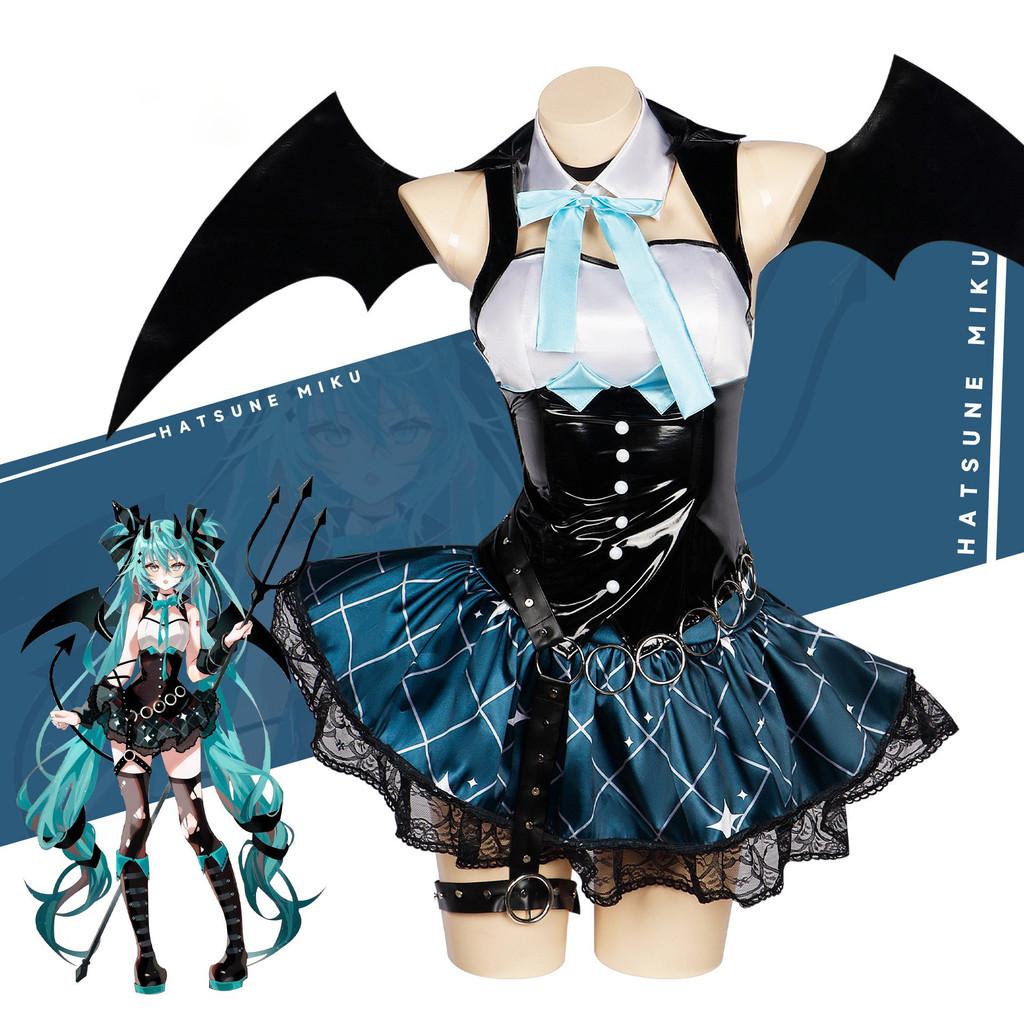 Hatsune Miku Cosplay Costume Set For Anime Role Play With Polyester Material For Game And Cosplay Enthusiasts