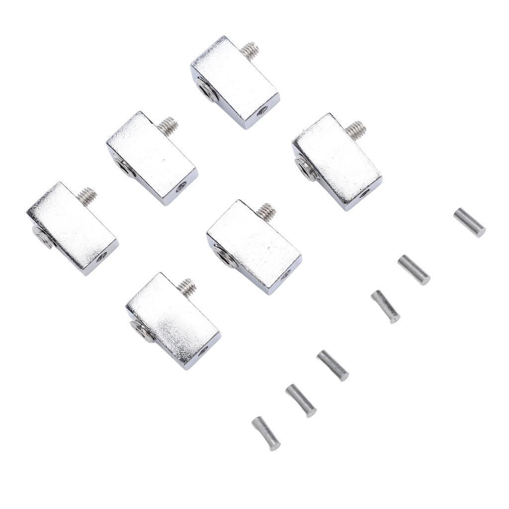 6Pcs Guitar String Locking Nut Split Type Bridge Lock Headless Electric Guitar Parts Accessories Silver