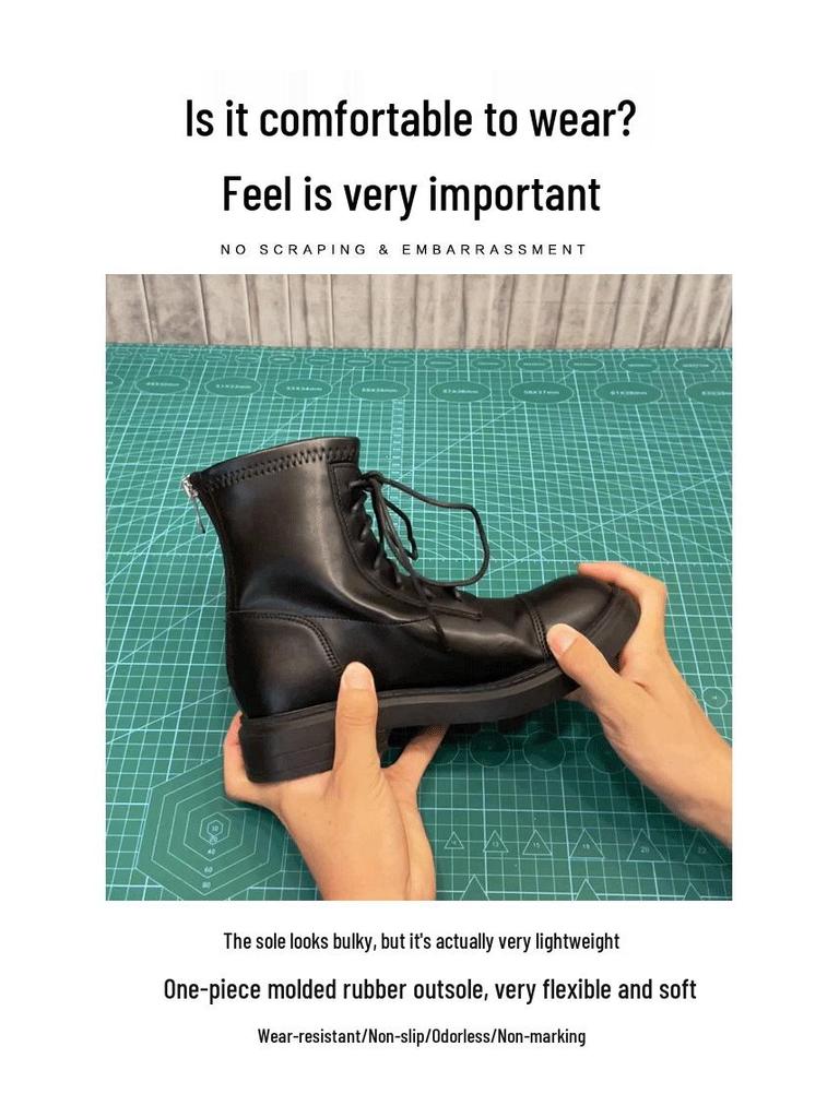 Bottes Martin style britannique pour femmes 2025: Cuir Véritable, Marron, À Lacets, Semelle Plate, Avec Velours, Bottines Courtes pour Automne/Hiver.