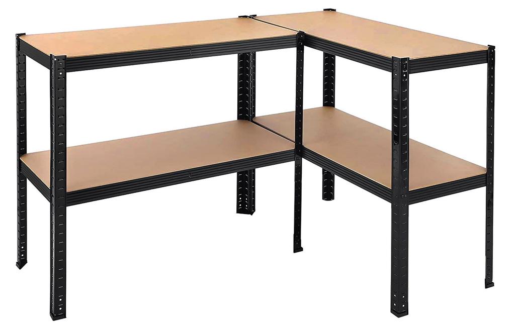 Regał Magazynowy 4 Poziomy 174X80X40 150 Kg Czarny