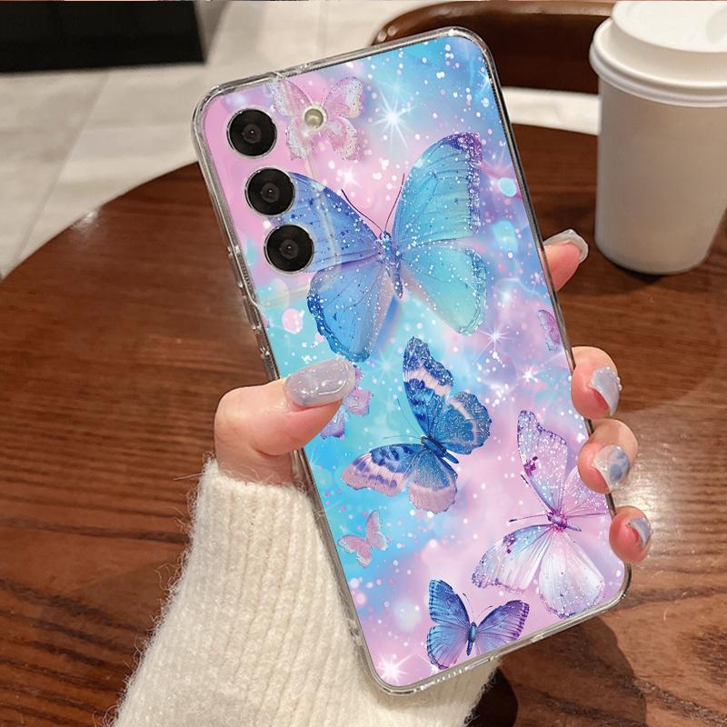 Clear Flowers Pattern Phone Case For Samsung Galaxy S26 S25 S24 S23 Ultra S22 Plus S24 S21 FE S25 Edge Shockproof TPU Soft Cover