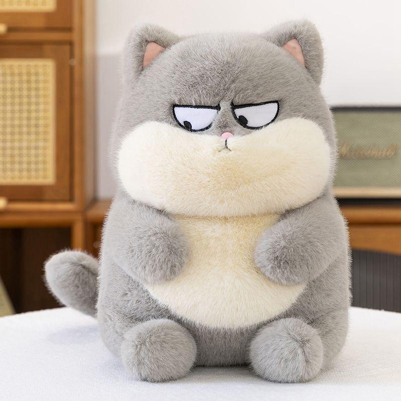 25cm Süßes Lustiges Und Cooles Katzen-Stofftier Mollig Mit Schrägstehenden Augen Weiche Katzenpuppe Perfektes Geschenk Für Kinder An Festen Geburtstag 25cm