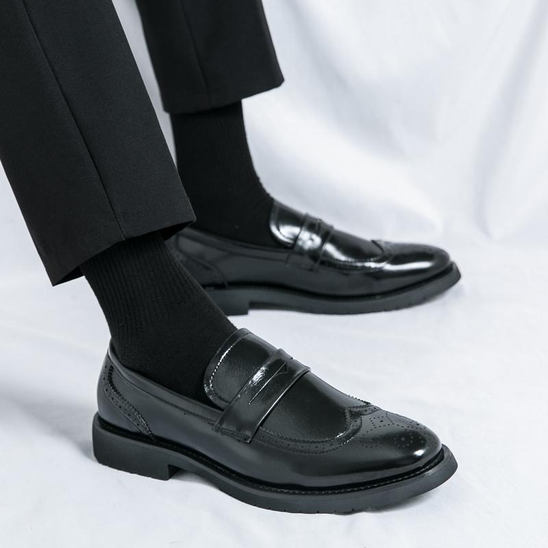 Men Loafers Street Style Brogue Classic Shoes Formal Business Wedding Dress Prom Blazers Tuxedo Party Shoes Large Size
