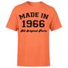 Unisex Shirt Cotton Oversize Large Size Made In 1966 All Parts T-Shirt 56th Birthday Mens Gift Ideas