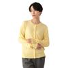 Afternoon Tea Living Sweater JA36, 100-Wash Basic Cardigan, Size L, Yellow