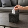 Purple Tissue Box Sci-fi Theme Box, with Smooth Paper Extraction, Large Capacity Cubic Design Matte Gray Holder Organizer, Hard Shell Durable Desktop