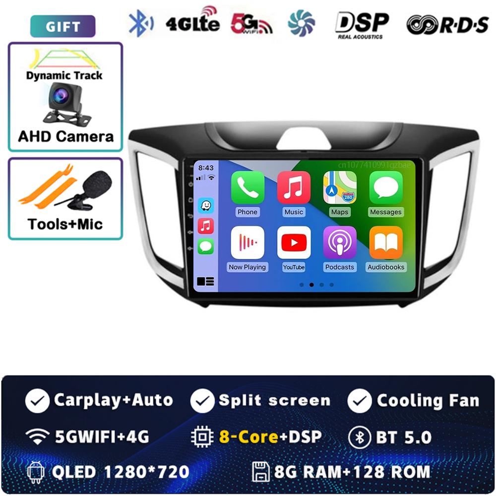 Android 14 Carplay Car Radio For Hyundai Creta Ix25 2015 - 2019 Multimedia Video Player Navigation GPS Stereo 2Din DVD Head Unit