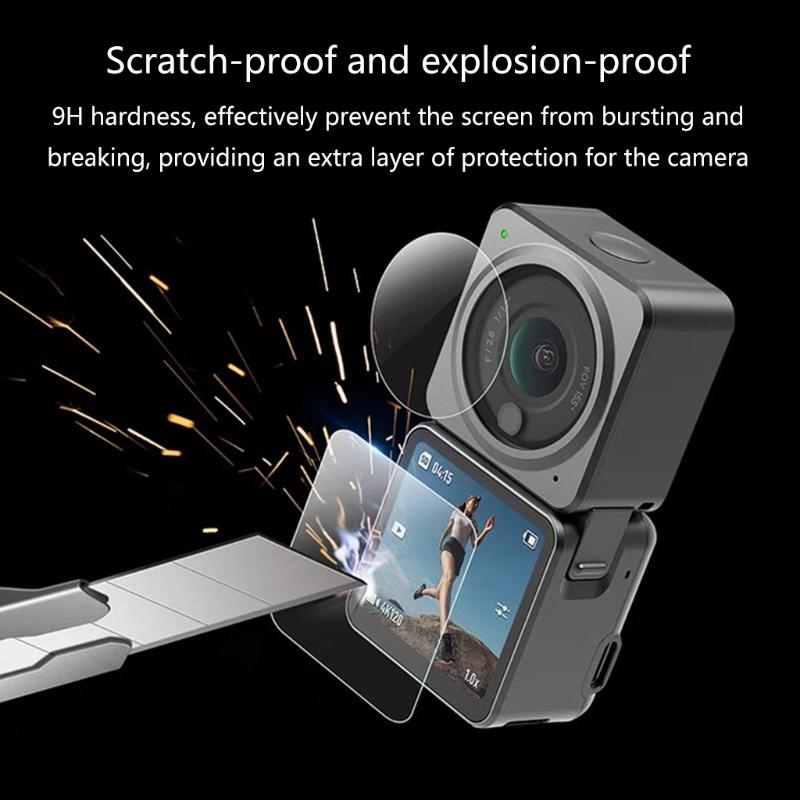 Protezione Schermo Tascabile per Obiettivo DJI-Action 2 Pellicola Protettiva 9H Anti-Bolle Copertura Gimbal Accessori Filtro