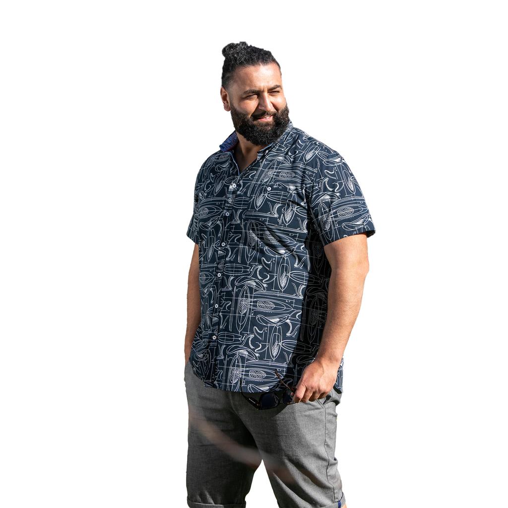 Duke Mens D555 Worthing Surfboard Short-Sleeved Shirt