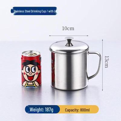 ZLIII 304 Stainless Steel Water Cup with Lid and Handle