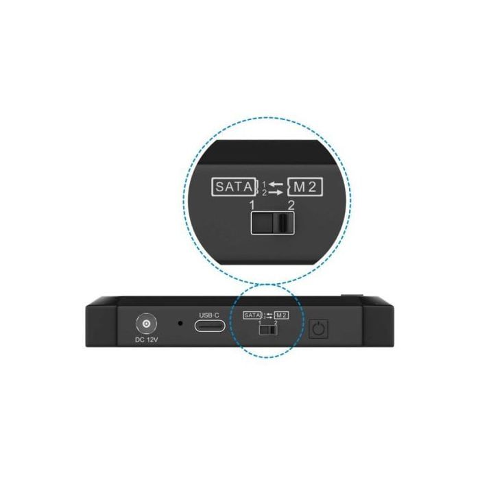 Station d'accueil - AISENS - ASDS-M2SATA04B - USB 3.0 - Noir - Compatible HDD/SSD