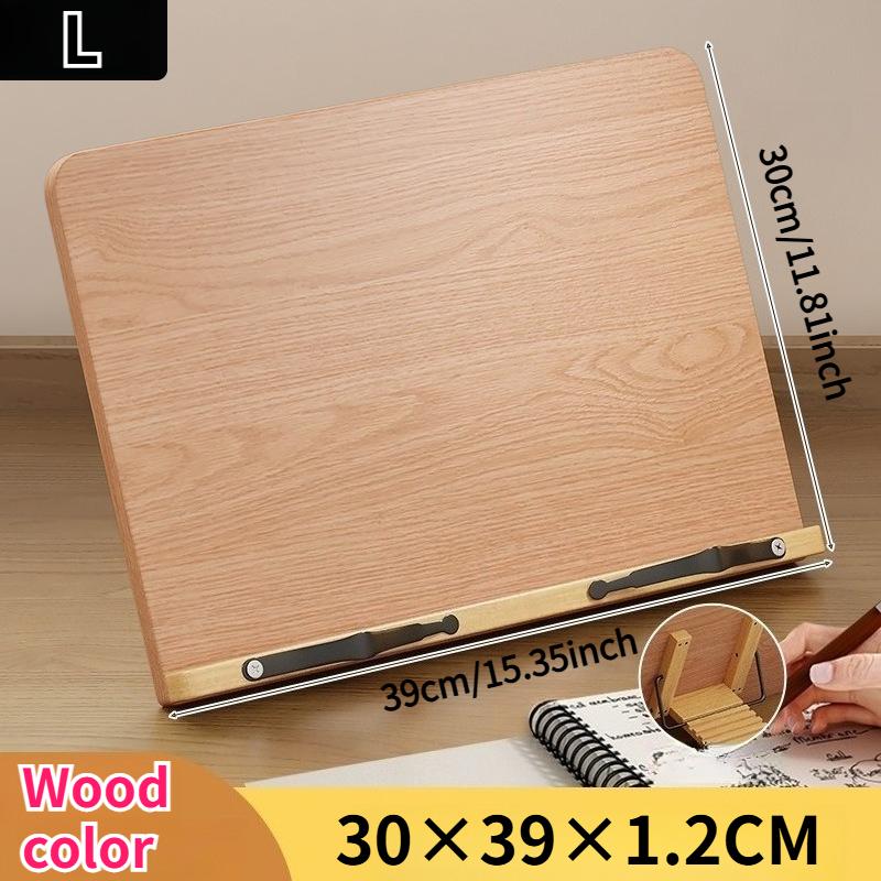Large Handcrafted Wooden Reading Stand with 8-Level Adjustable Height Foldable Book Holder with Sturdy Base for Books Cookbook